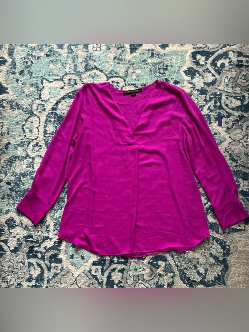 Cynthia Steffe long sleeved pullover blouse. Orchid purple color. Size Large.